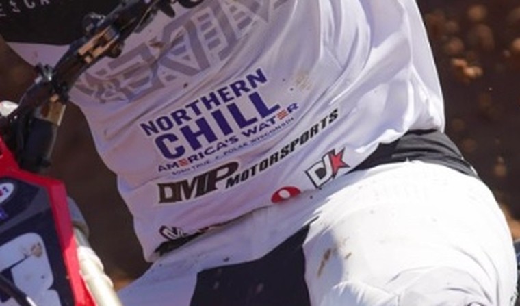 Close crop: Northern Chill, America's Water, Born True Polar Wisconsin, above DMP Motorsports.
